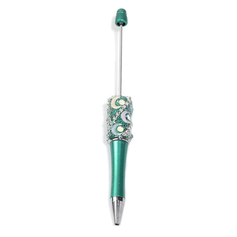 Wholesale 5pcs Creative DIY Moon Mermaid Beads Sugar Heavy Industries Water Diamond Chain Beads Multi Color Ballpoint Pen
